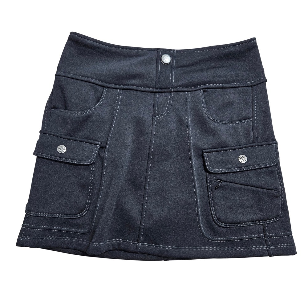 Athleta Skirt XXS Black Cargo Multi-Pocket Contrast Stitch 305235-01